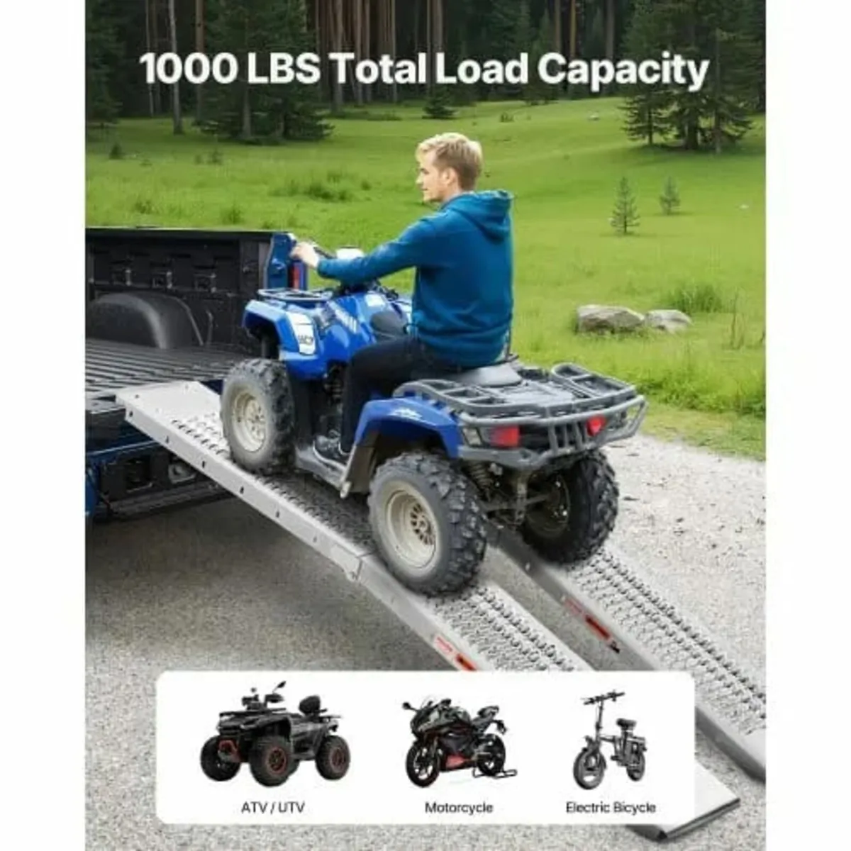 Steel Ramps, 1000 lbs, 2Pcs Heavy-duty Ramps with - Image 3