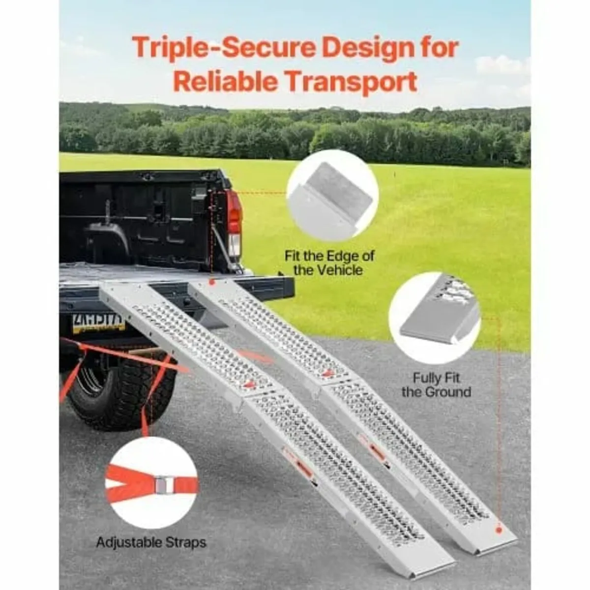 Steel Ramps, 1000 lbs, 2Pcs Heavy-duty Ramps with - Image 4