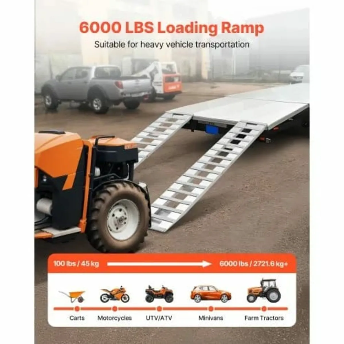 Loading Ramps, 2 Pcs 2400 x 380 mm, Durable Alumin - Image 2