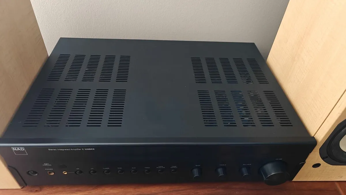 NAD C326BEE stereo amp + Tannoy speakers - Image 1