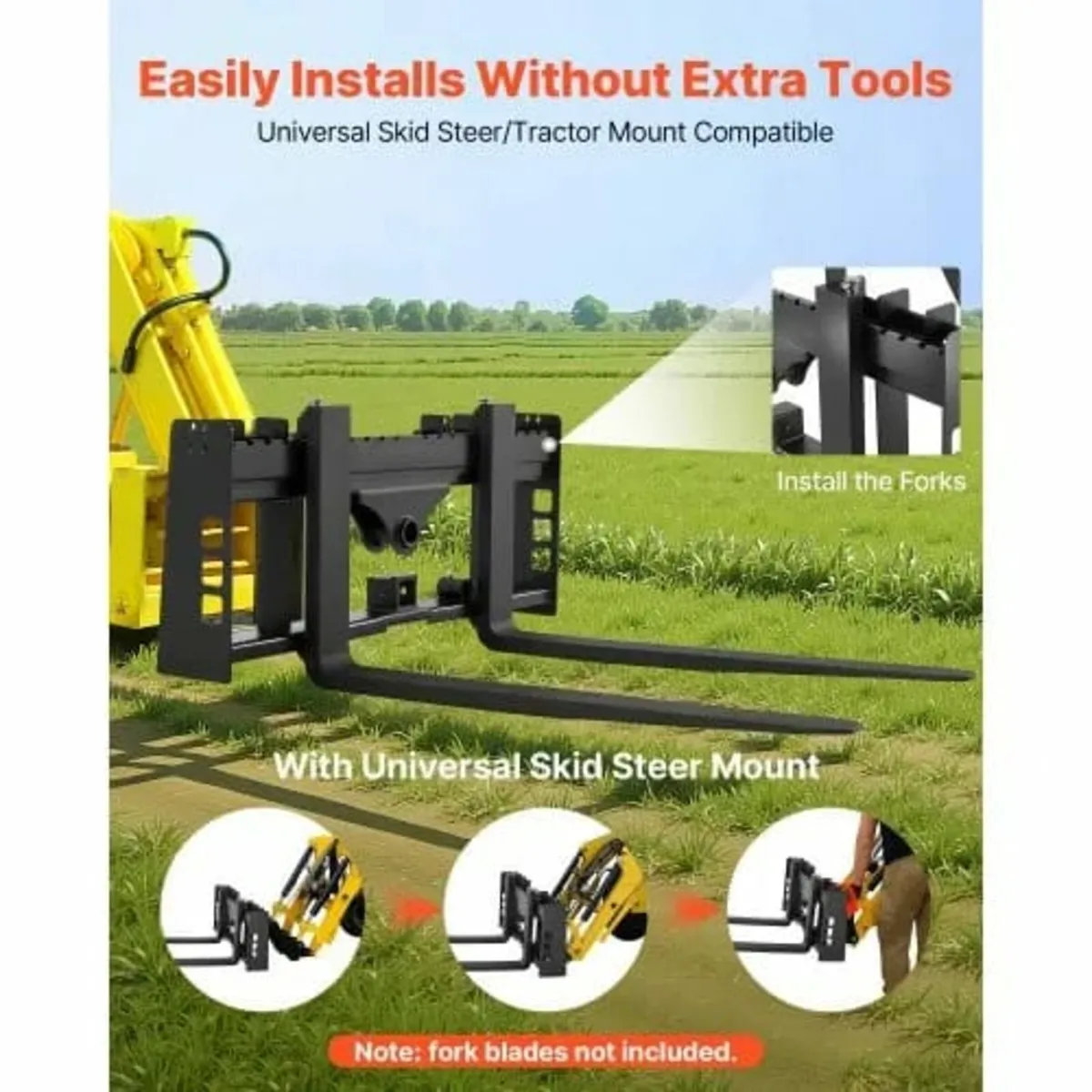 Skid Steer Pallet Frame, 1814 kg Rated Load Capaci - Image 2