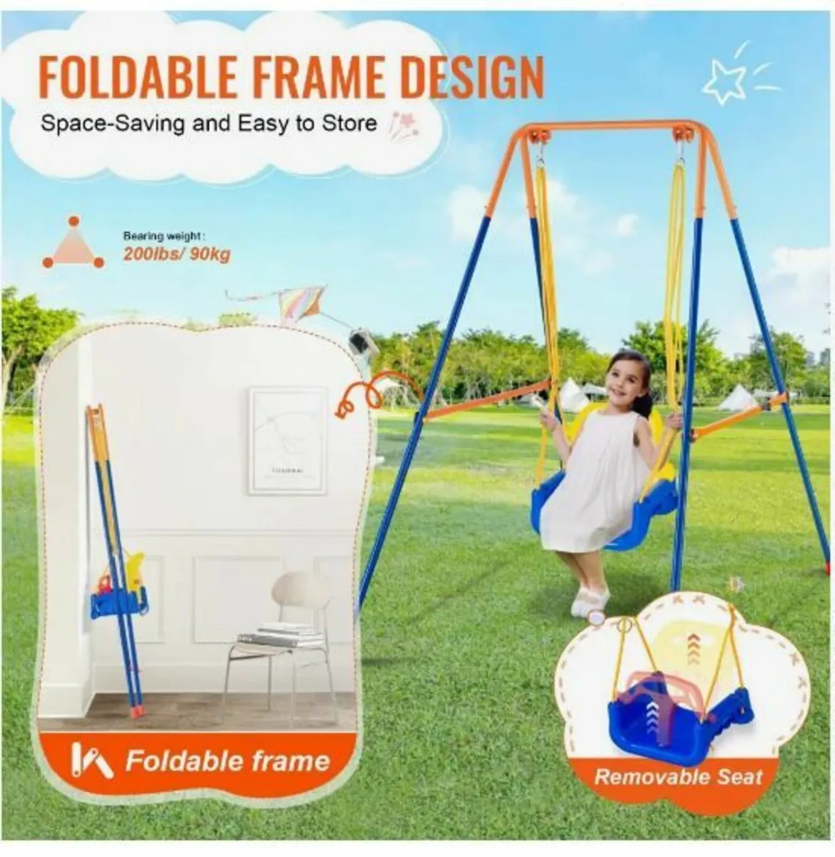 Swing Sets for Backyard, 3-in-1 Toddler - Image 4
