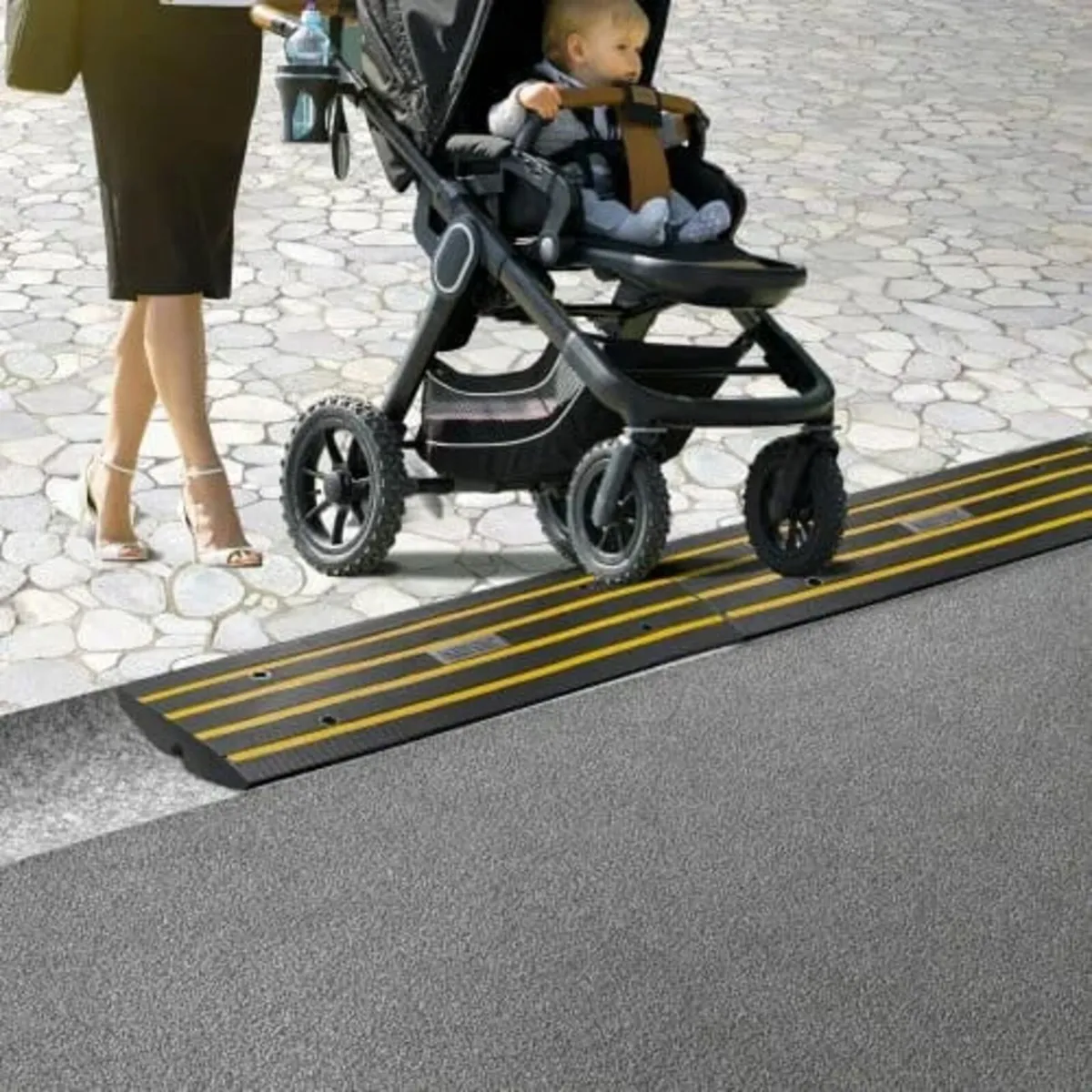 Curb Ramp Rubber Driveway Ramp 3 Pack 2.6" Rise 15 - Image 2