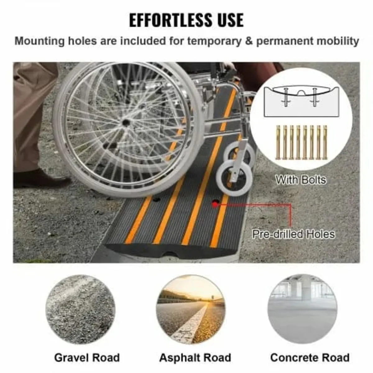 Curb Ramp Rubber Driveway Ramp 3 Pack 2.6" Rise 15 - Image 4