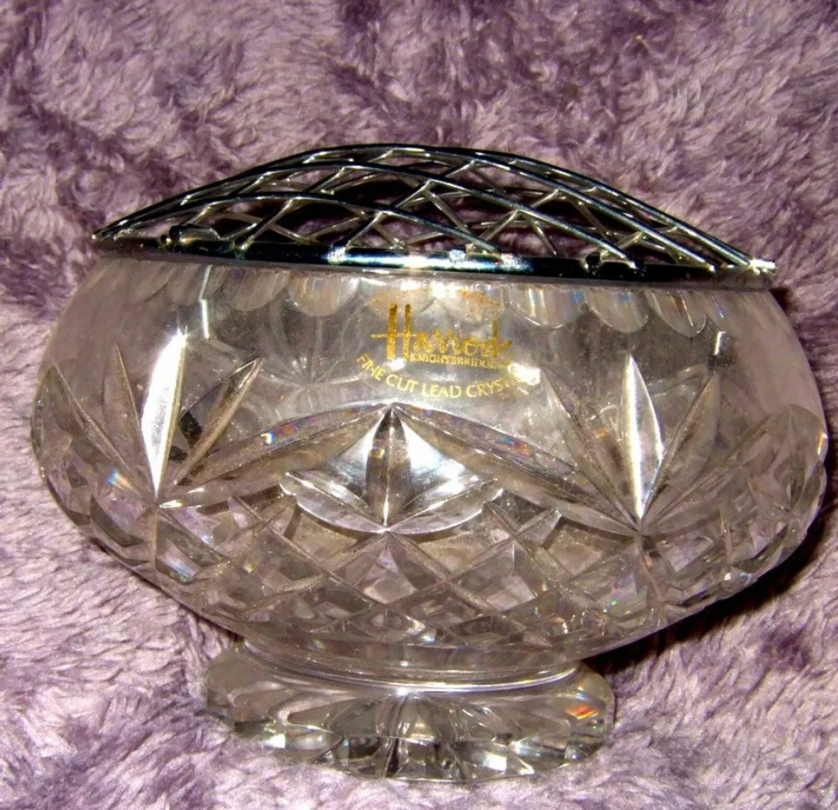 Vintage Harrods Crystal Rose Bowl - Image 3
