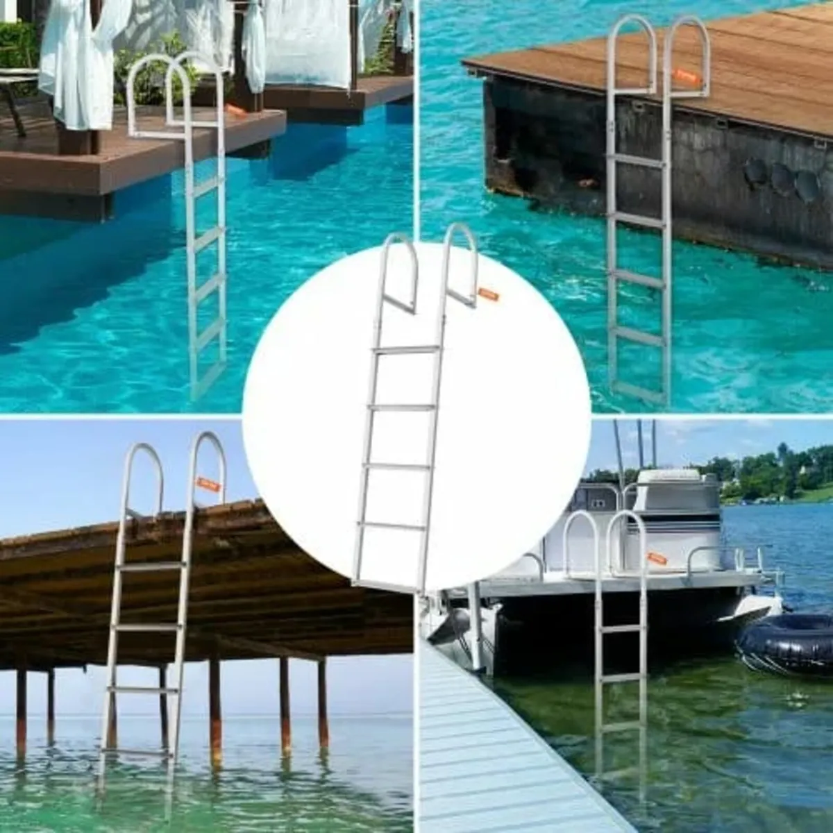 Dock Ladder, Removable 5 Steps, 500 lbs Load Capac - Image 4