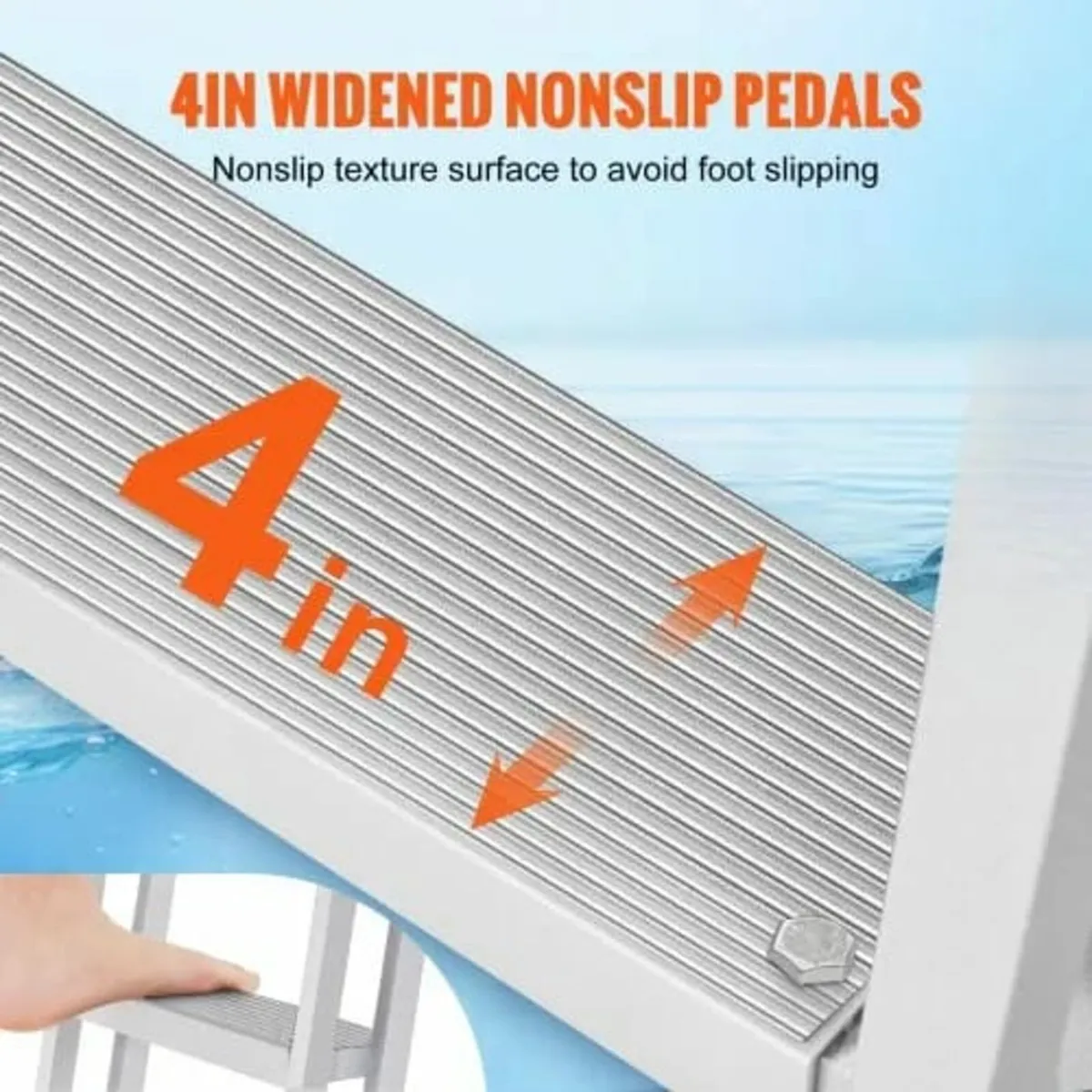 Ladder Flip Up 4 Steps, 159 kg Load Capacity, Alum - Image 2