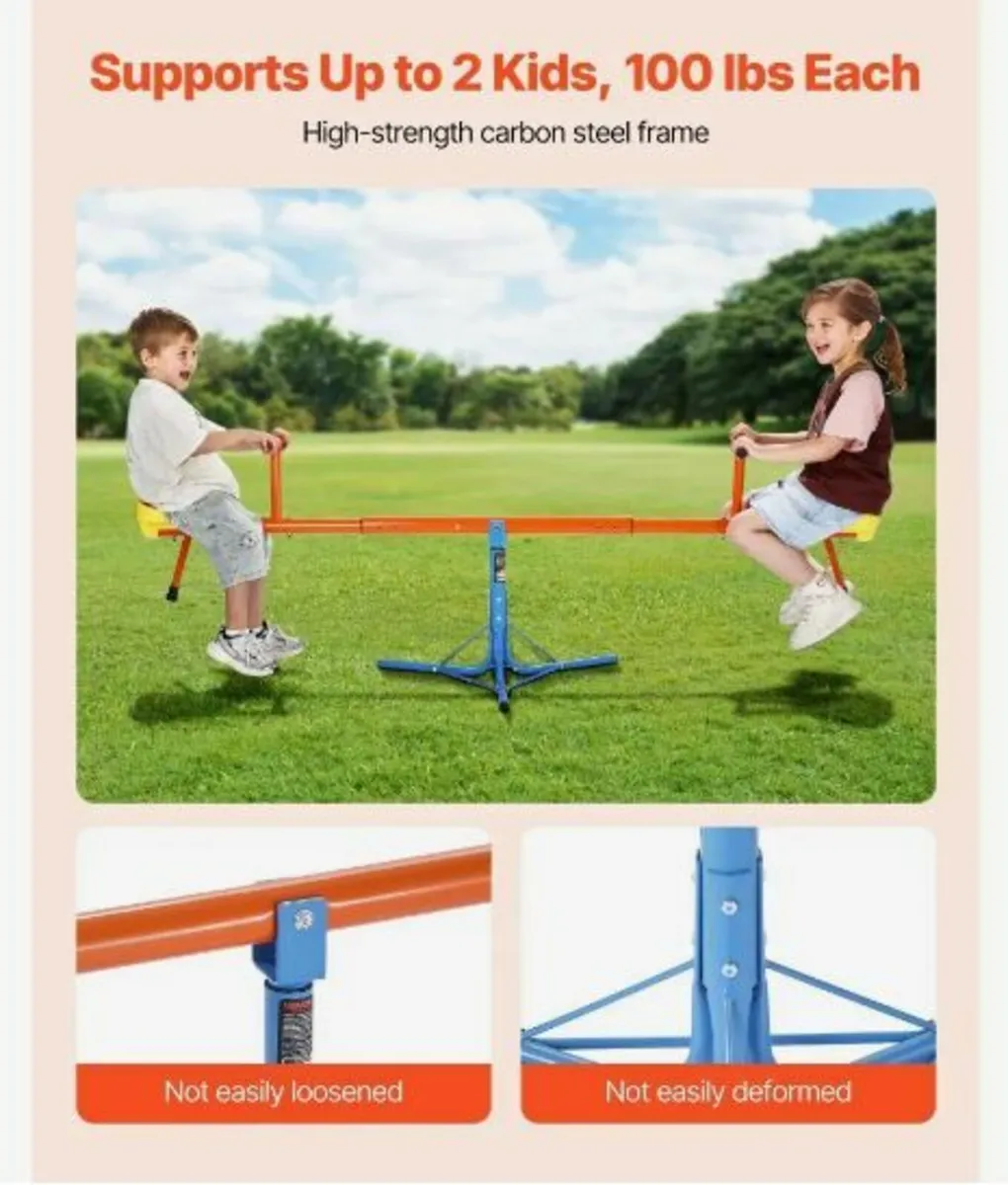 Kids Seesaw, 45.4 kg Load Capacity - Image 2