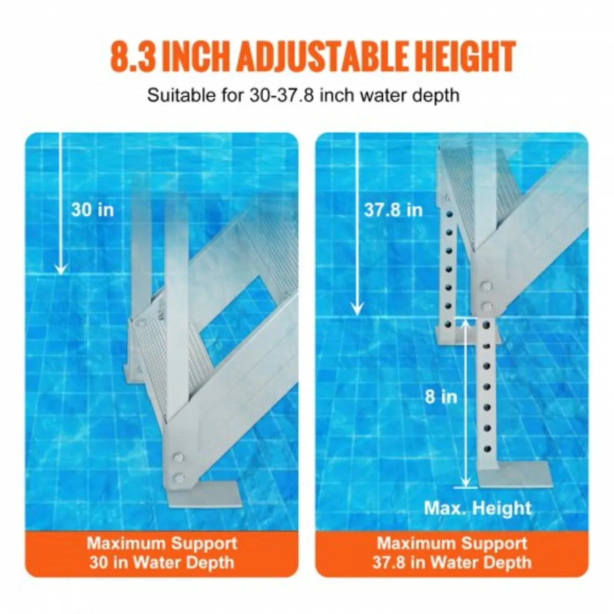 Dock Ladder 4 Step, Dock Stairs 30''-38'' Adjustab - Image 4