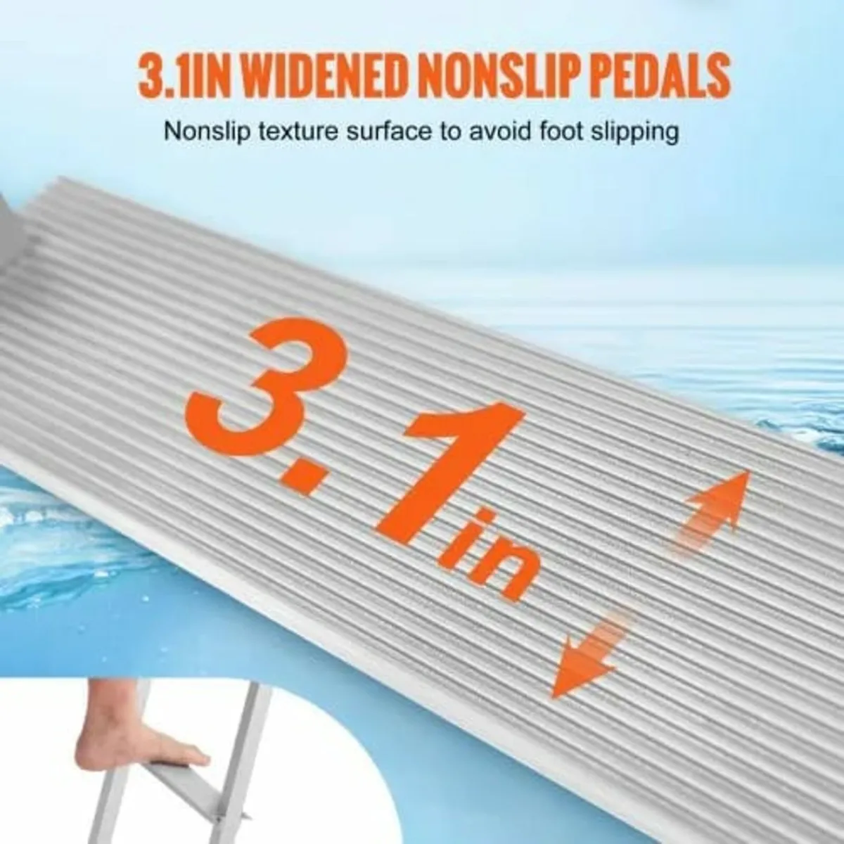Ladder, Removable 4 Steps, 500 lbs Load Capacity, - Image 3