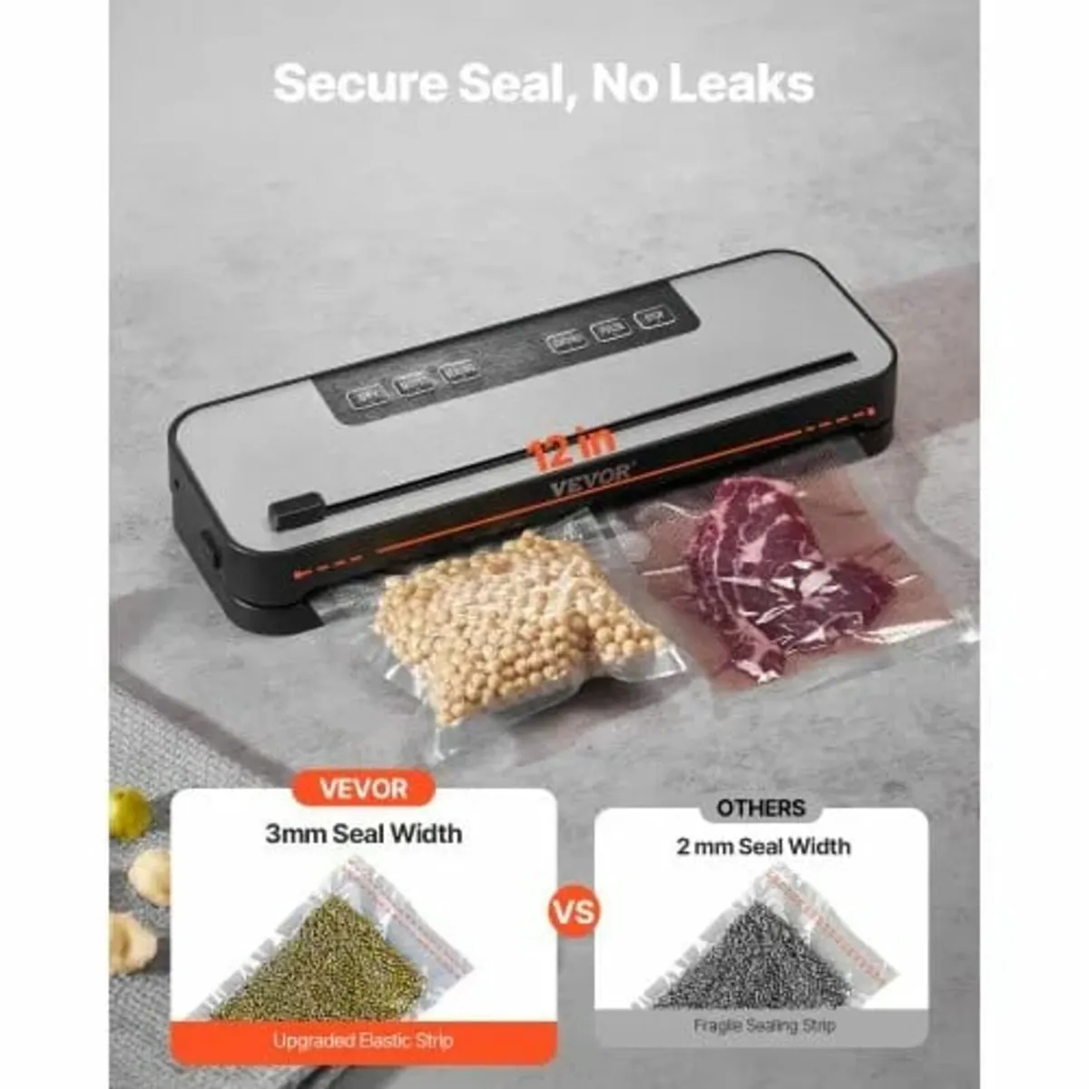 Vacuum Sealer Machine, 60Kpa 100W Powerful Food Se - Image 4