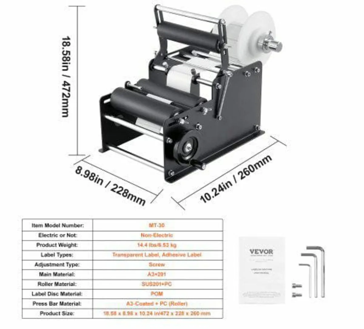 Manual Round Labeling Machine, 15-20pcs/min, Bottl - Image 2