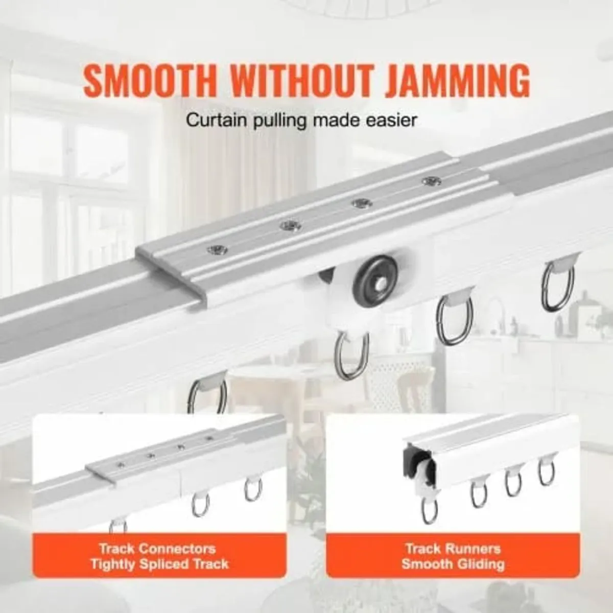 Ceiling Curtain Track Set, 11.8 FT/3.6 Meter, Slid - Image 3