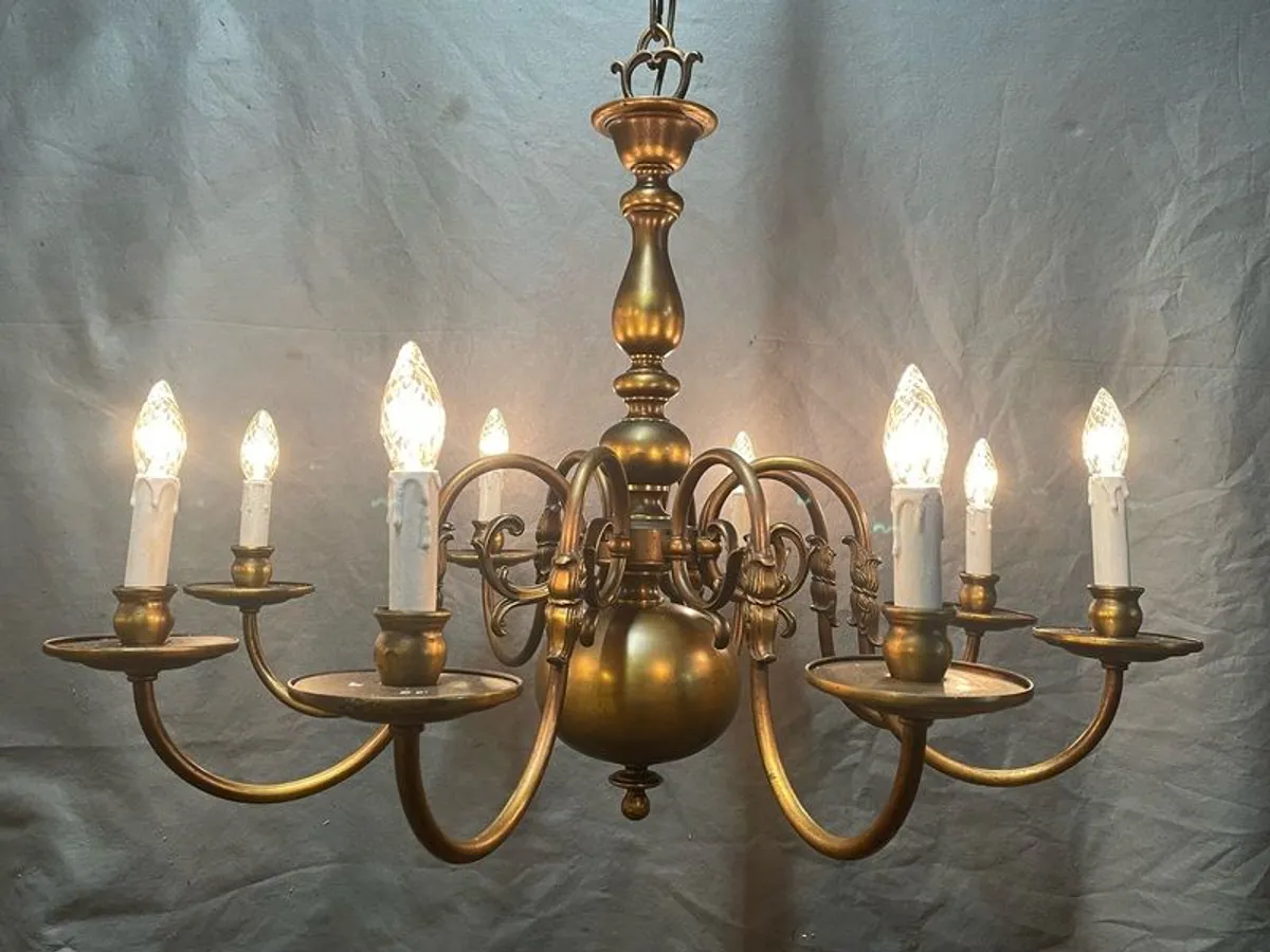 Antique Large 8 Branch Flemish Chandelier. - Image 1