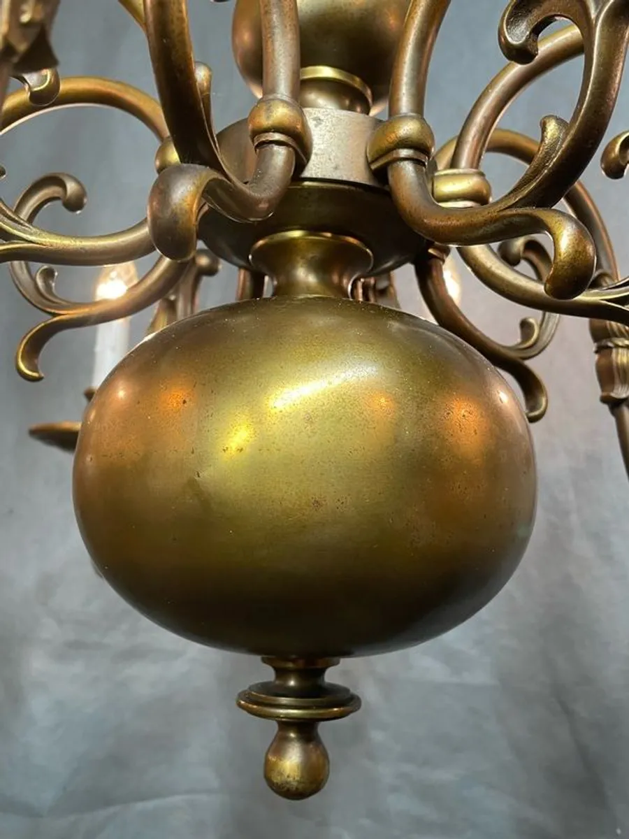 Antique Large 8 Branch Flemish Chandelier. - Image 3
