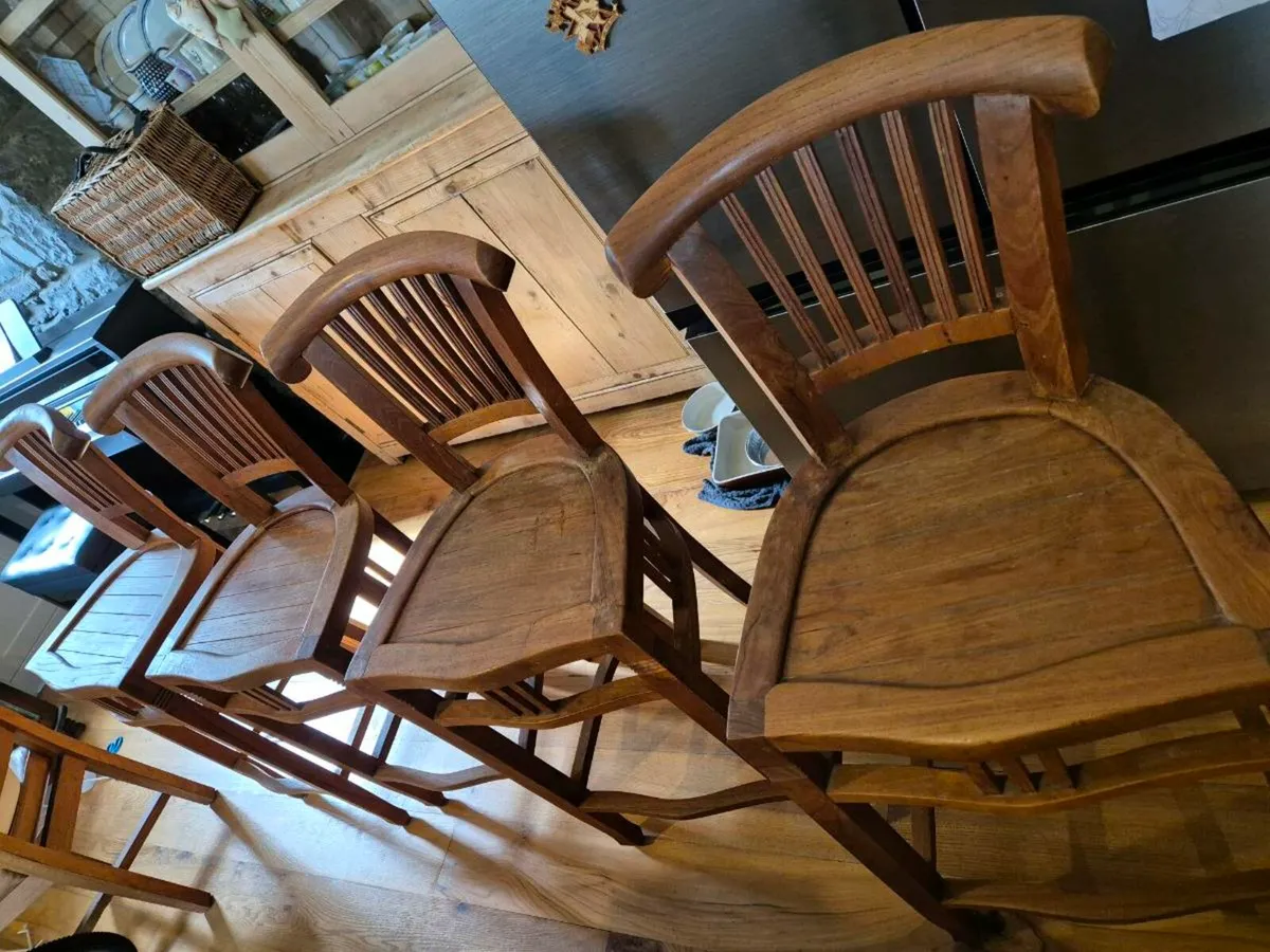 4 teak kitchen bar stools - Image 2