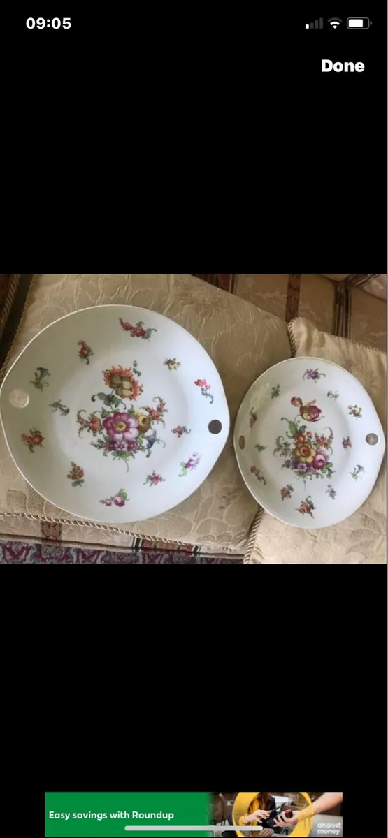 Antique Hand Painted Meissen Plate Set - Image 3