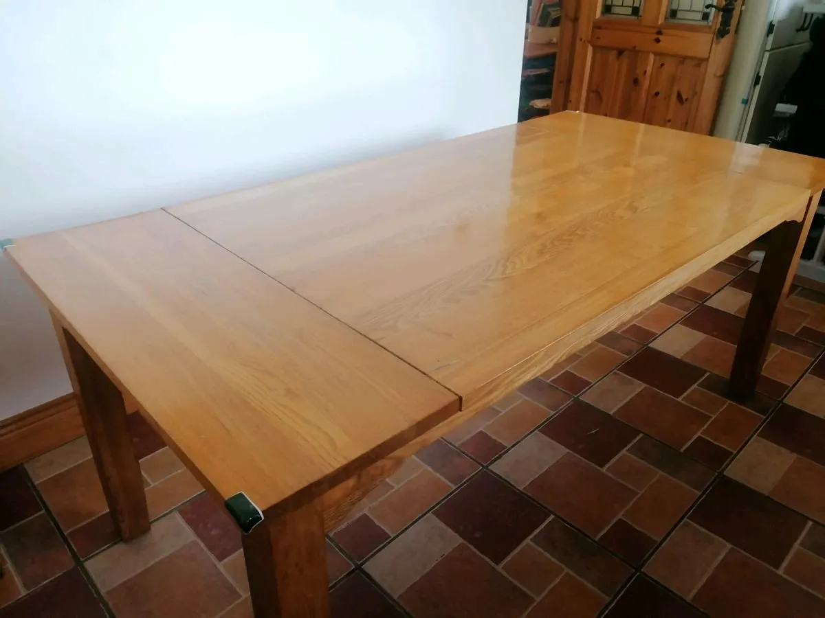Solid Oak Table & Chairs - Image 4