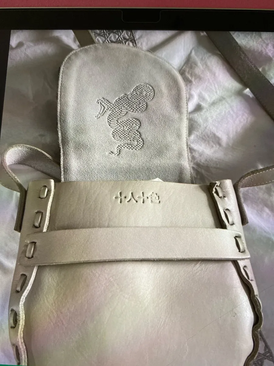 Leather off white cross over bag - Image 3