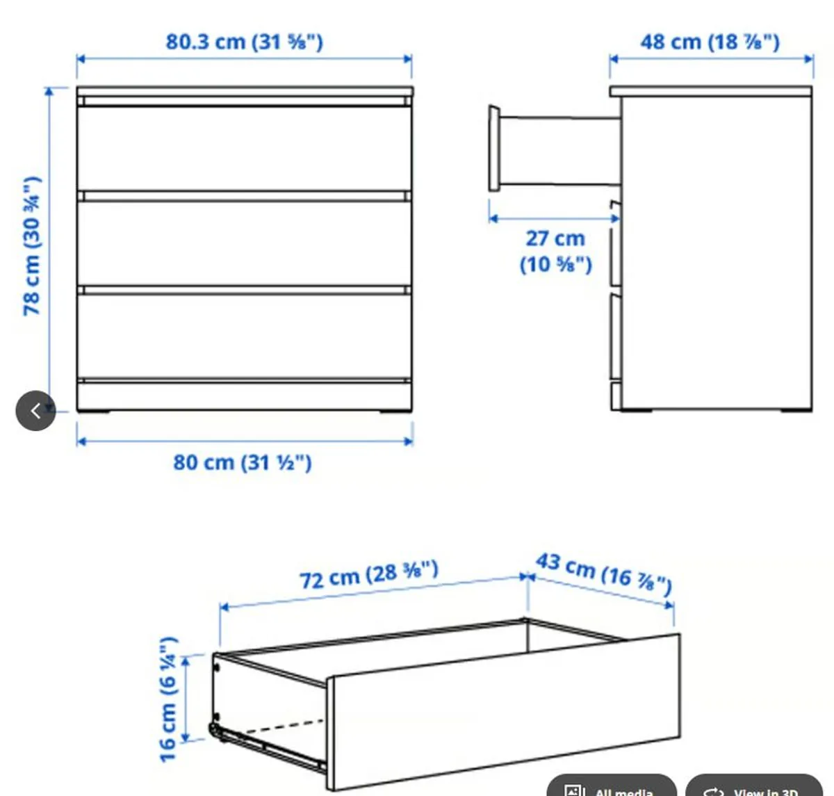 Chest of drawers - IKEA Malm - Image 2