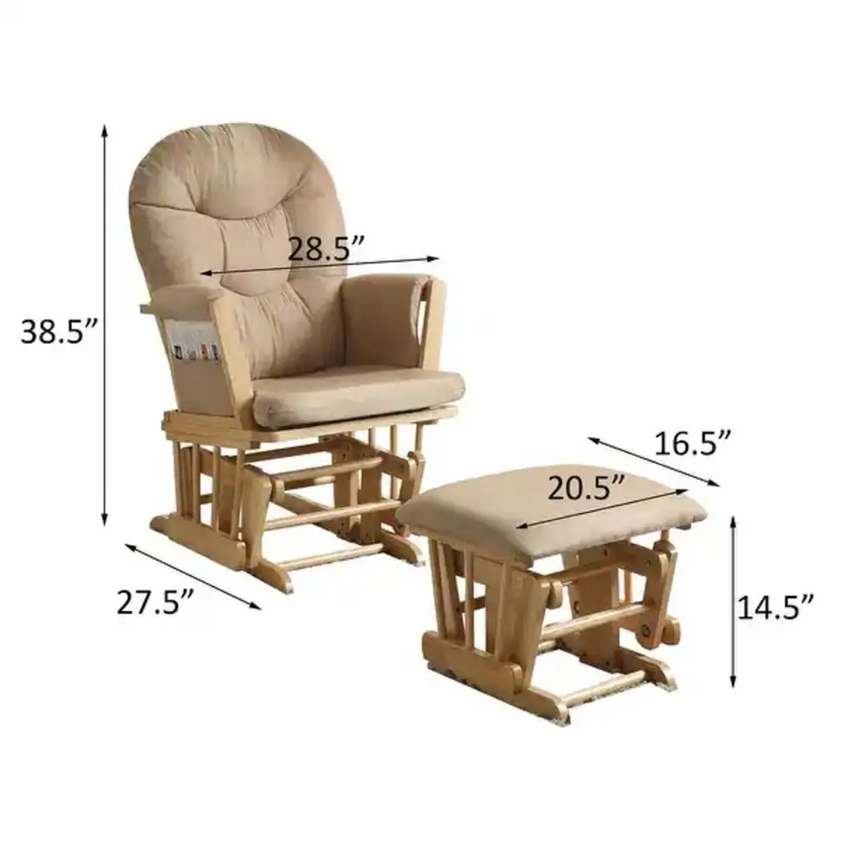 Glinder rocking nursing recliner chair - Image 4