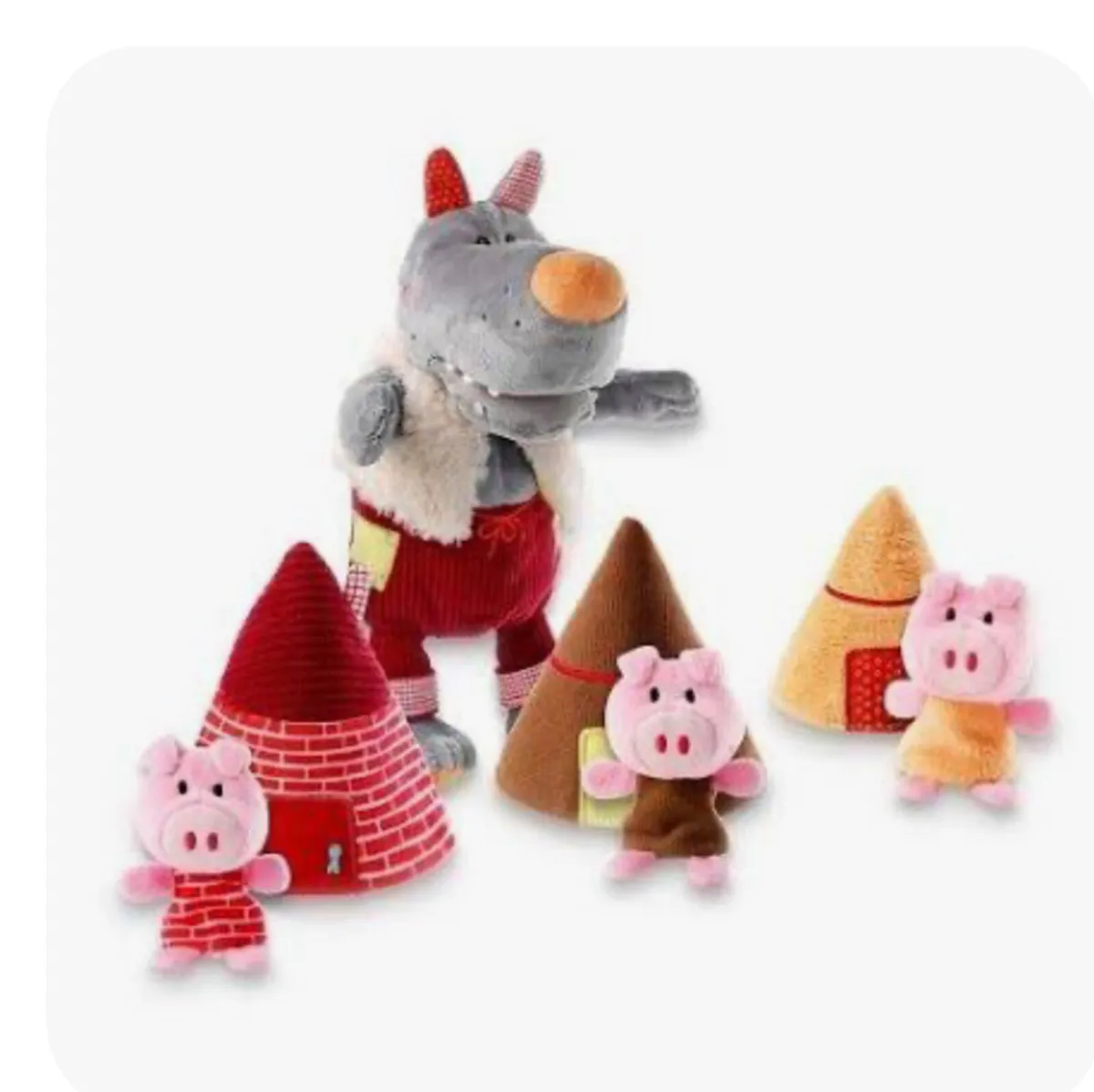 Lilliputiens wolf hand puppet + 3 little pigs