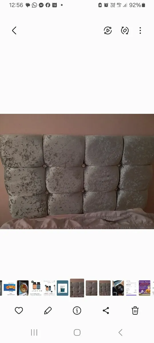 Velvet Headboard, Single Bed x 2 - Image 3