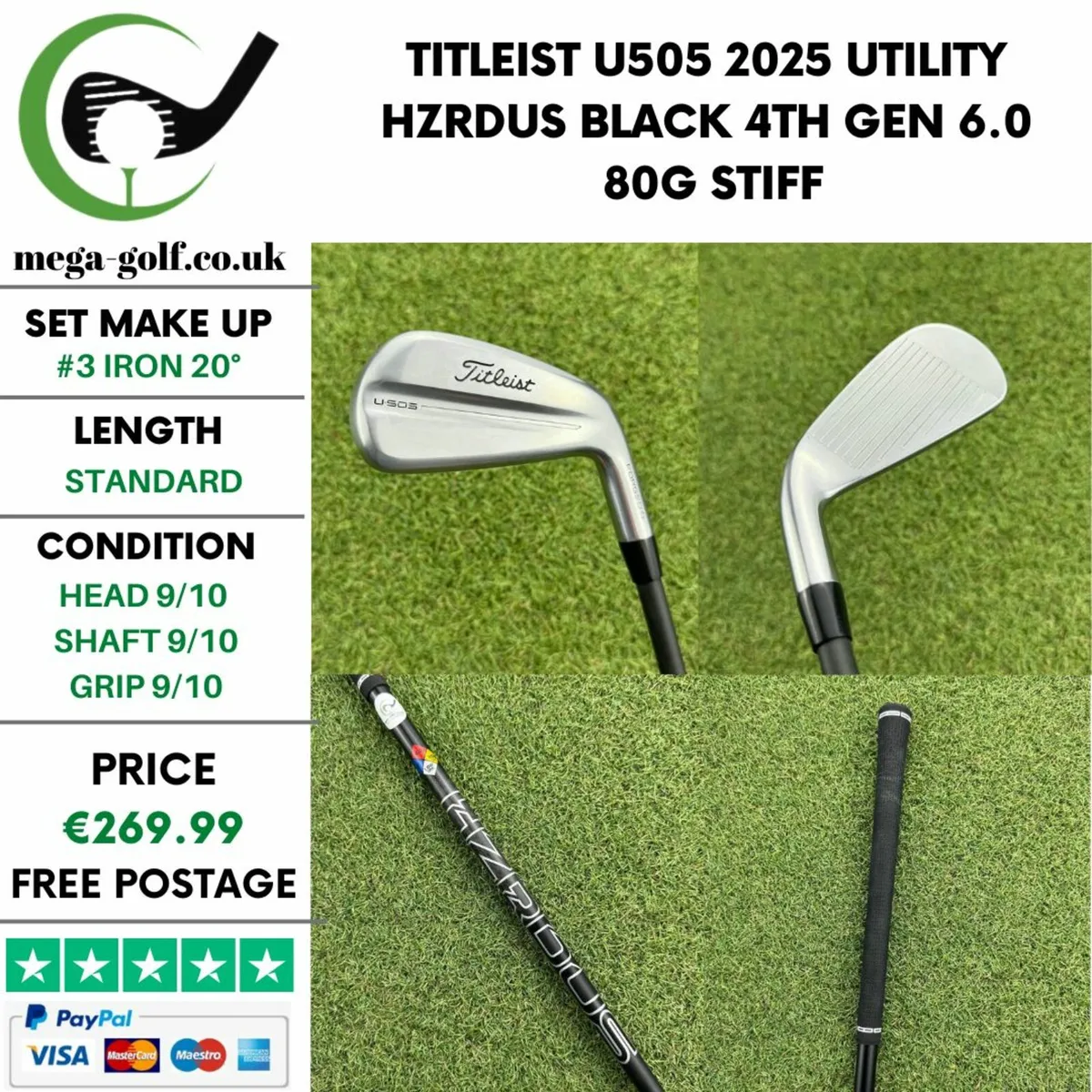 Titleist U505 2025 Utility #3 Iron 20° / Stiff - Image 1