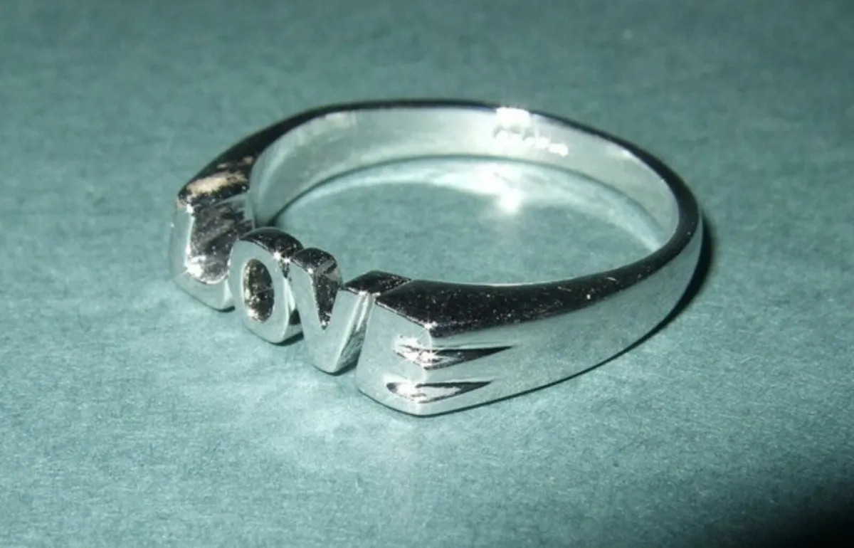 Vintage Hallmarked Silver 'Love' Ring - Image 2