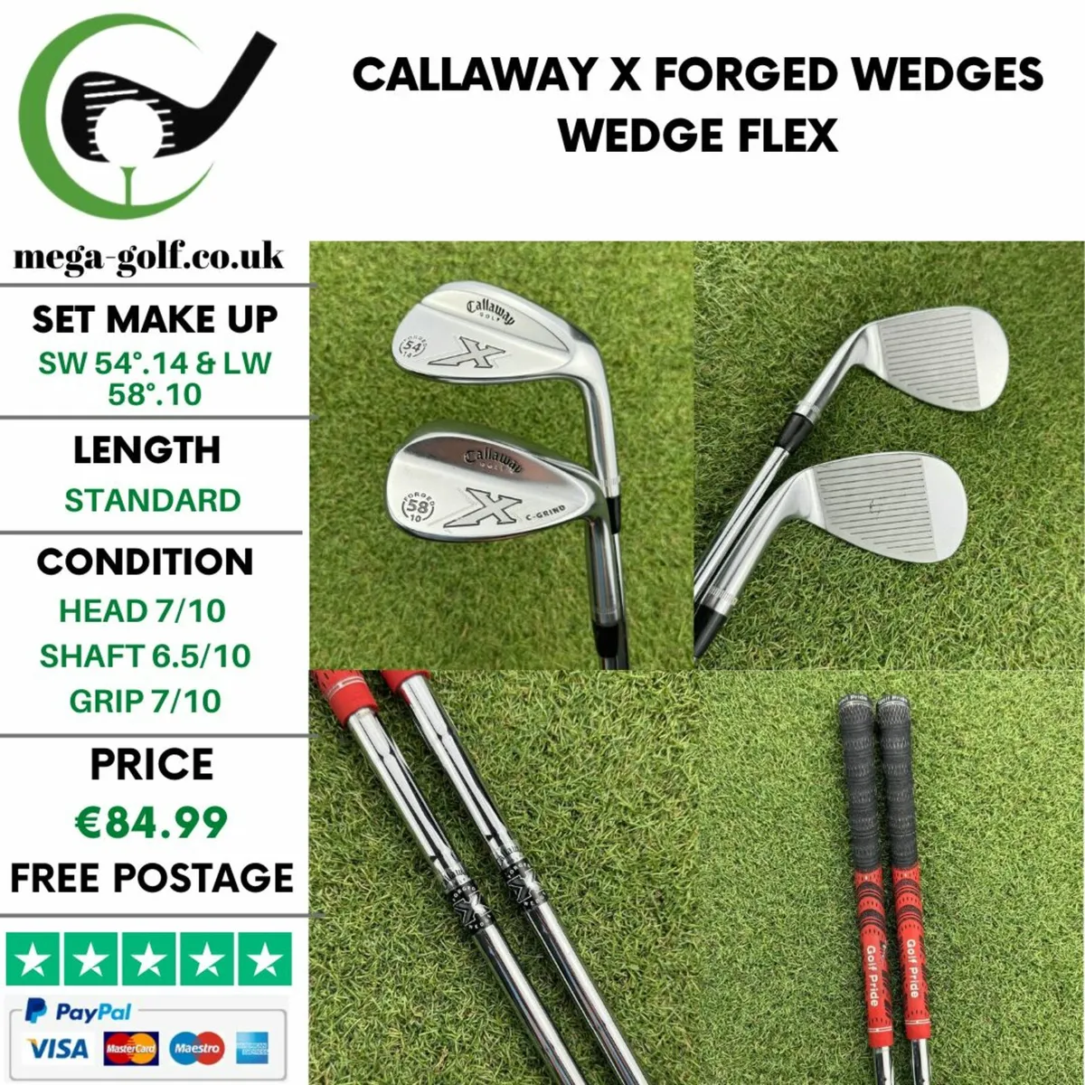 Callaway X Forged Wedges Sw 54°.14 & Lw 58°.10 - Image 1