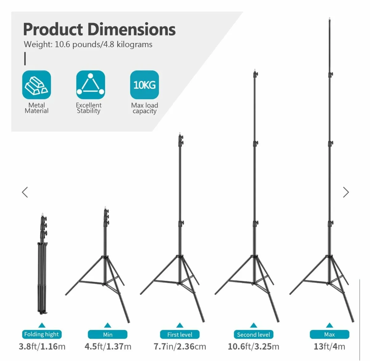 Neewer ST-400SP 4m Light Stand - Image 2