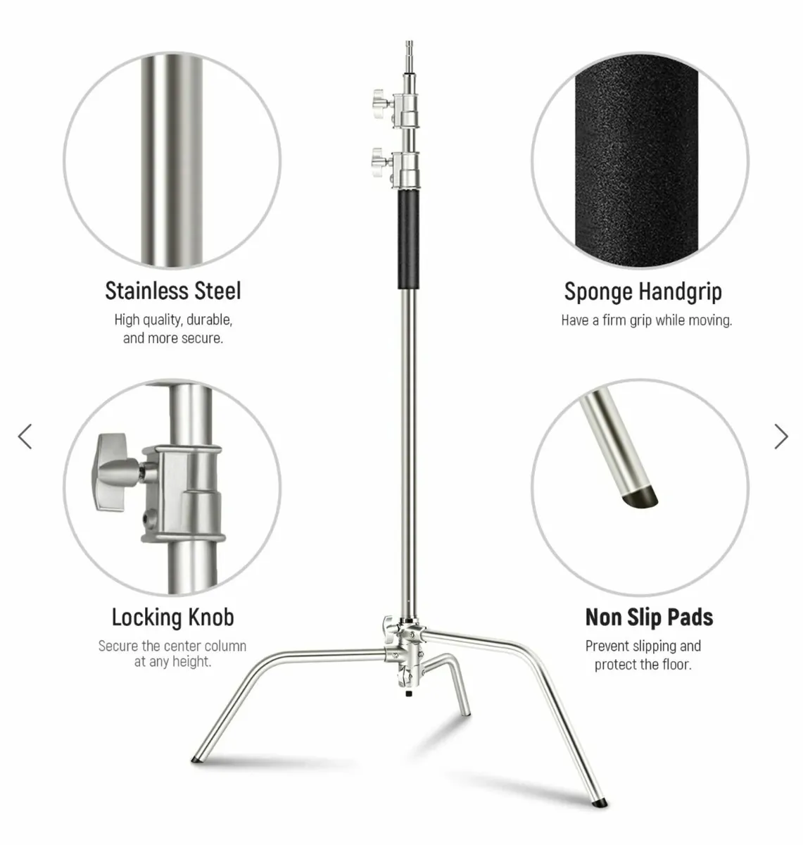 Neewer Pro C Stand with Boom Arm (330cm) - Image 4