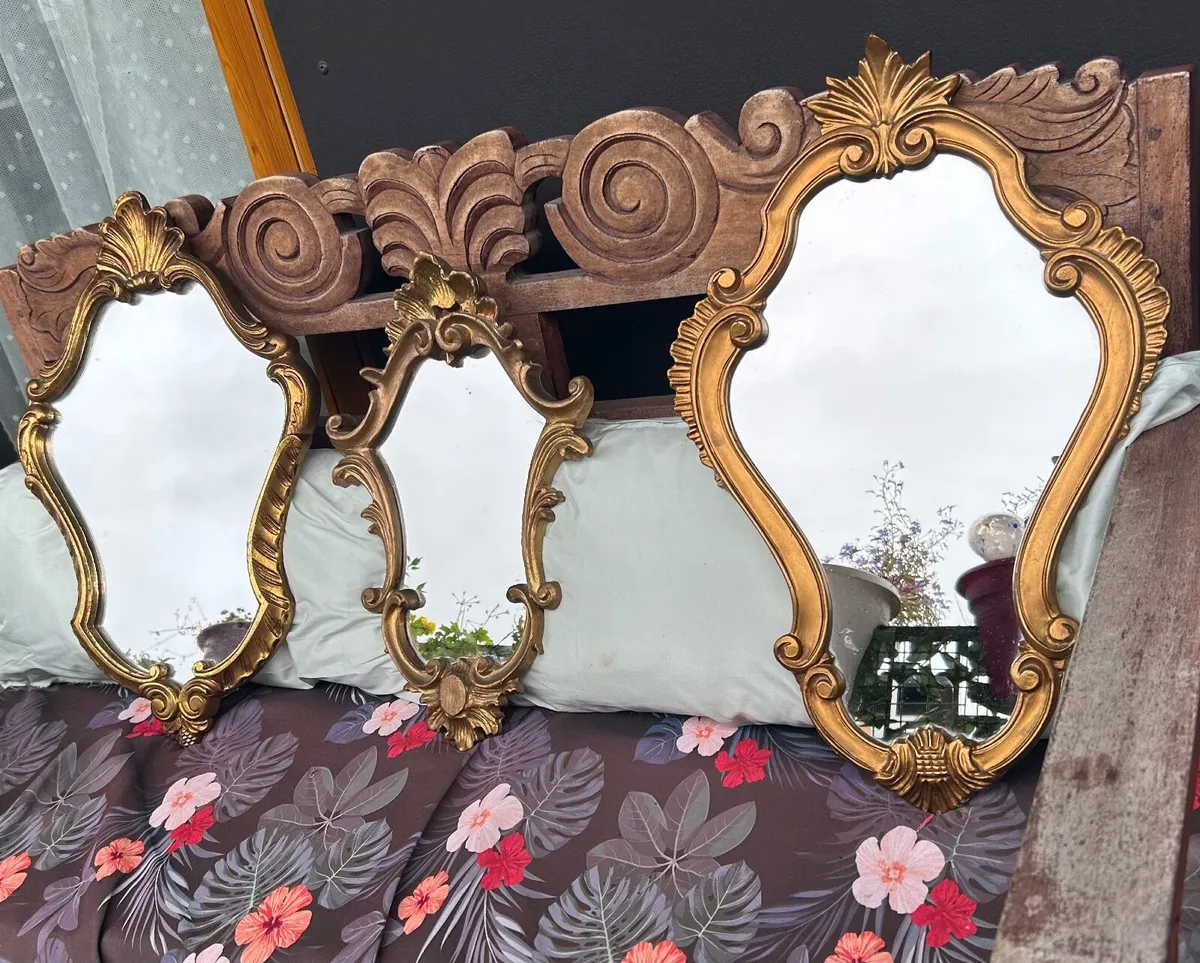 3 French Wall Mirrors - Image 1