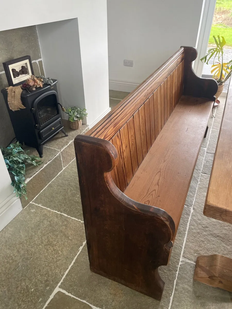 Farmhouse table pew and chairs - Image 2