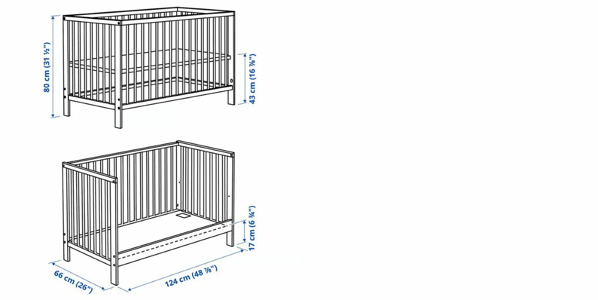 Ikea cot and mattress - Image 1