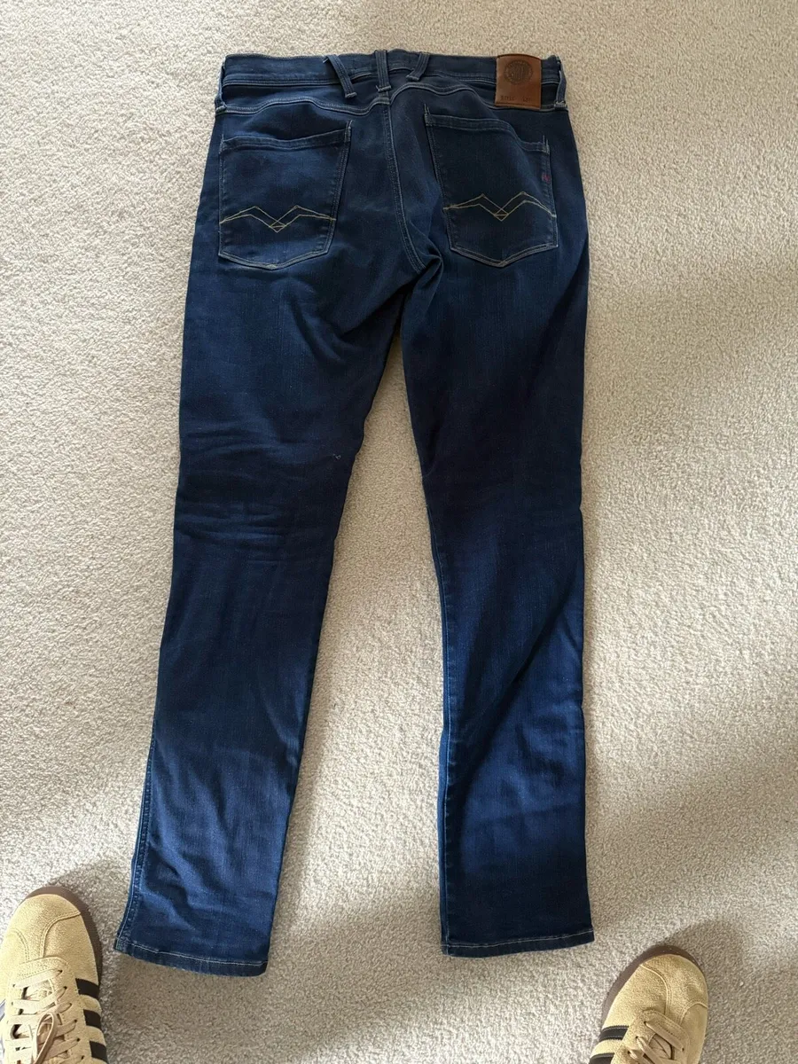 Men’s Replay stretch skinny jeans - navy 32 32 - Image 1