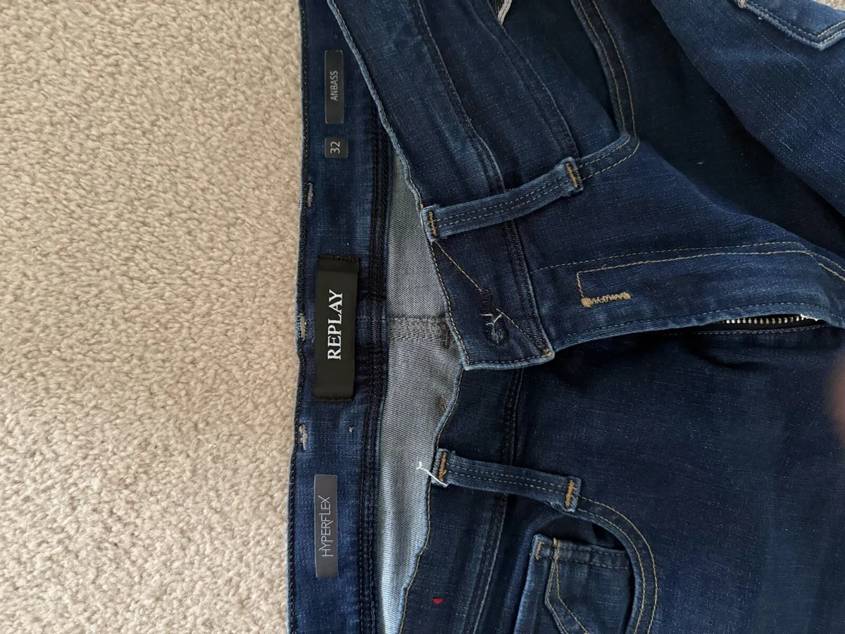 Men’s Replay stretch skinny jeans - navy 32 32 - Image 3