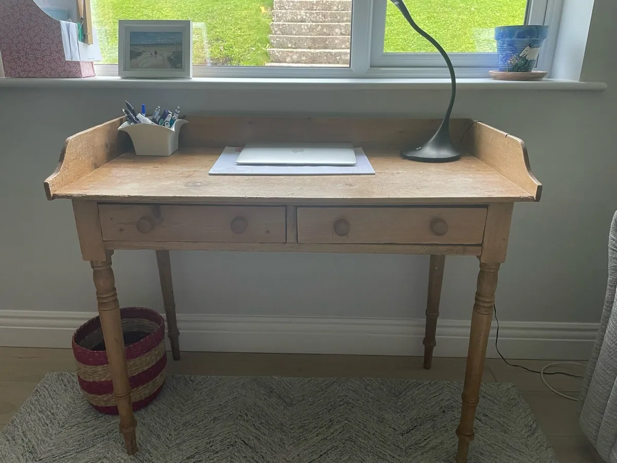 Antique Pine Desk - Image 1