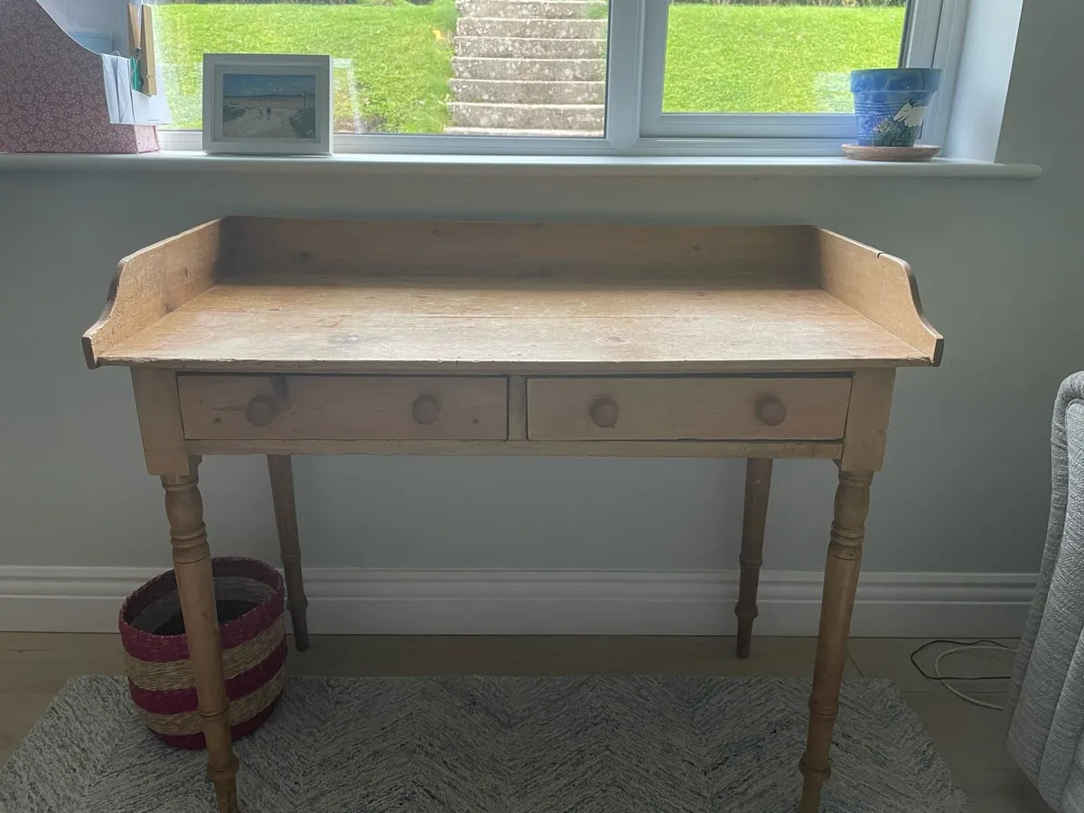 Antique Pine Desk - Image 2