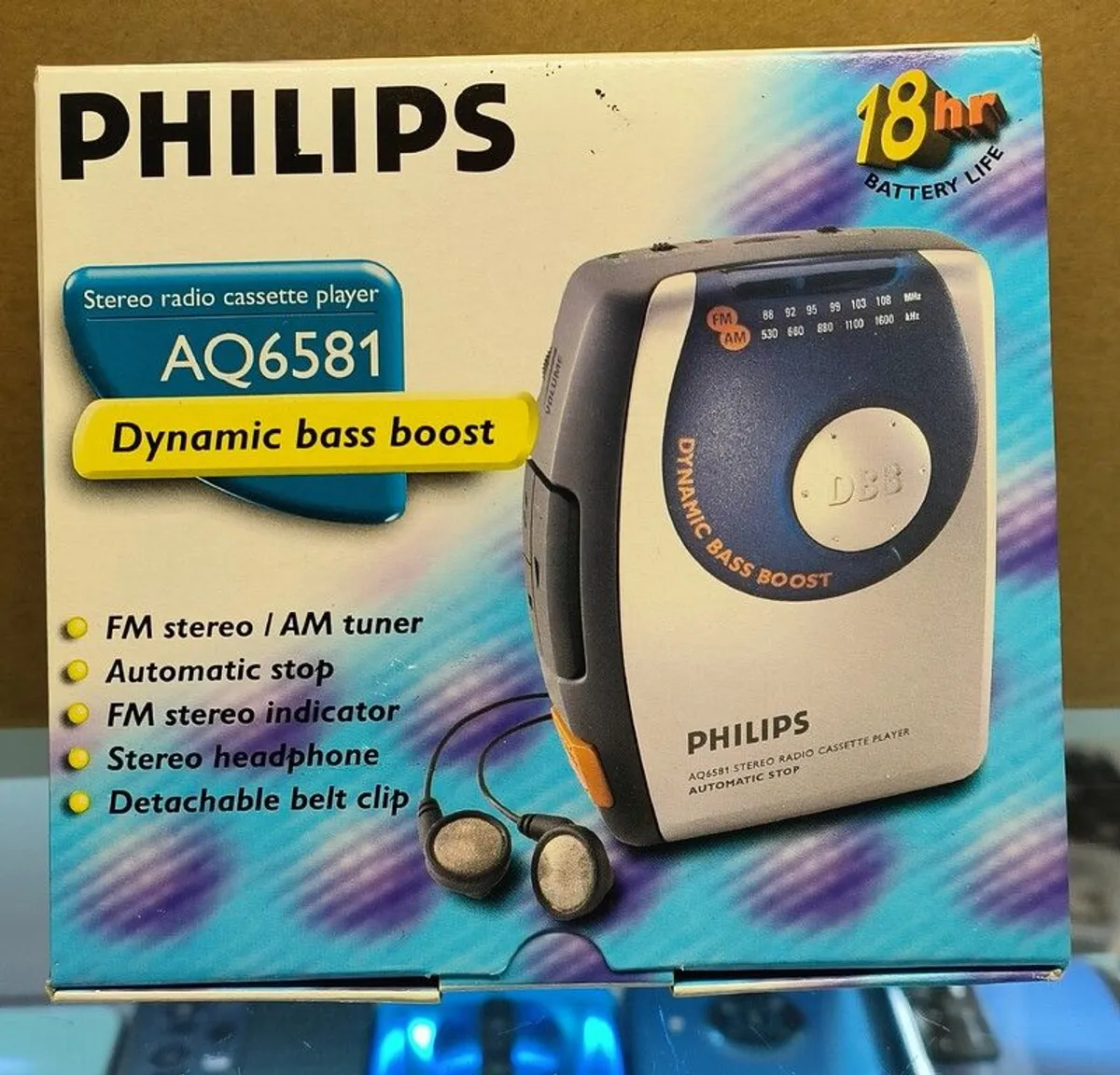 Philips AQ6581 Stereo Radio Cassette Player Walkman Dynamic Bass Boost (New) - Image 2