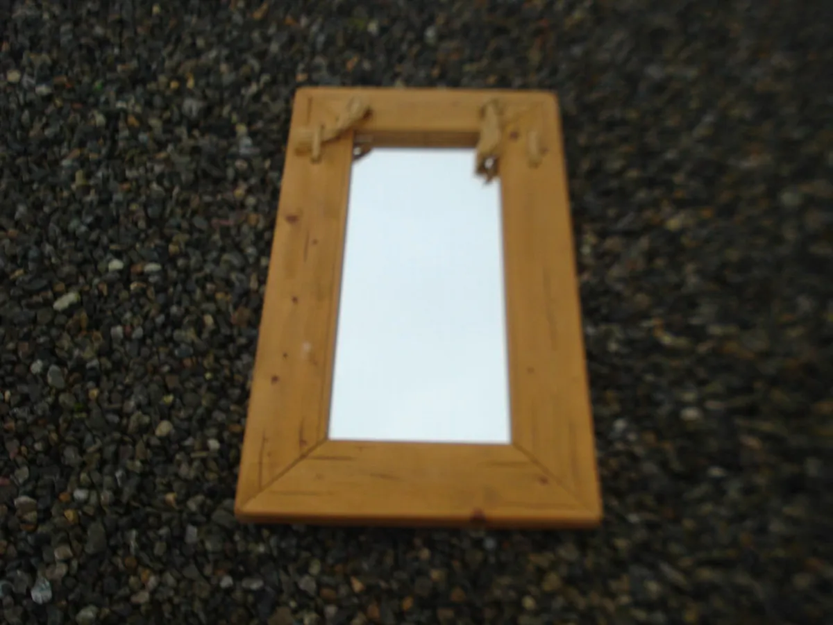 MEXICAN SOLID PINE WALL MIRROR. - Image 1