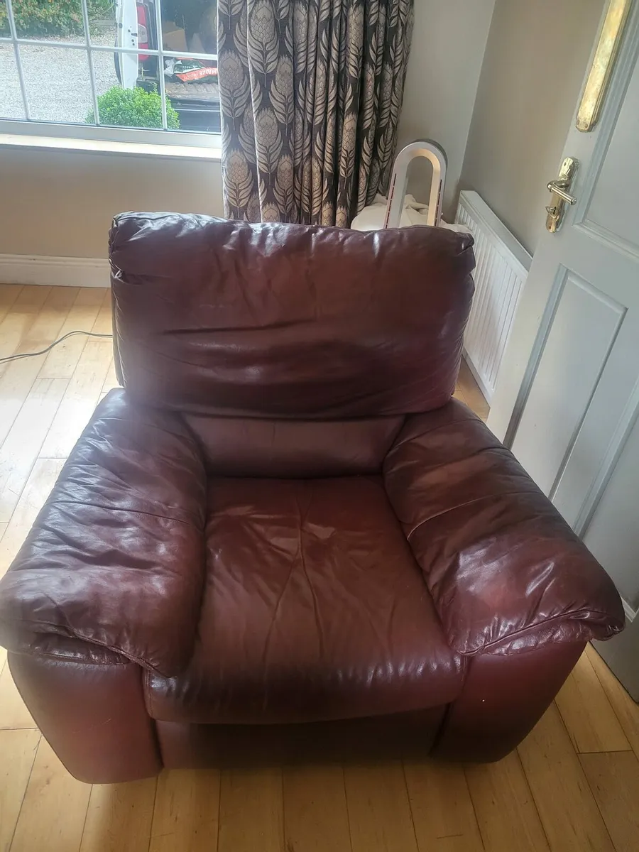 Brown Leather Armchair - Image 1
