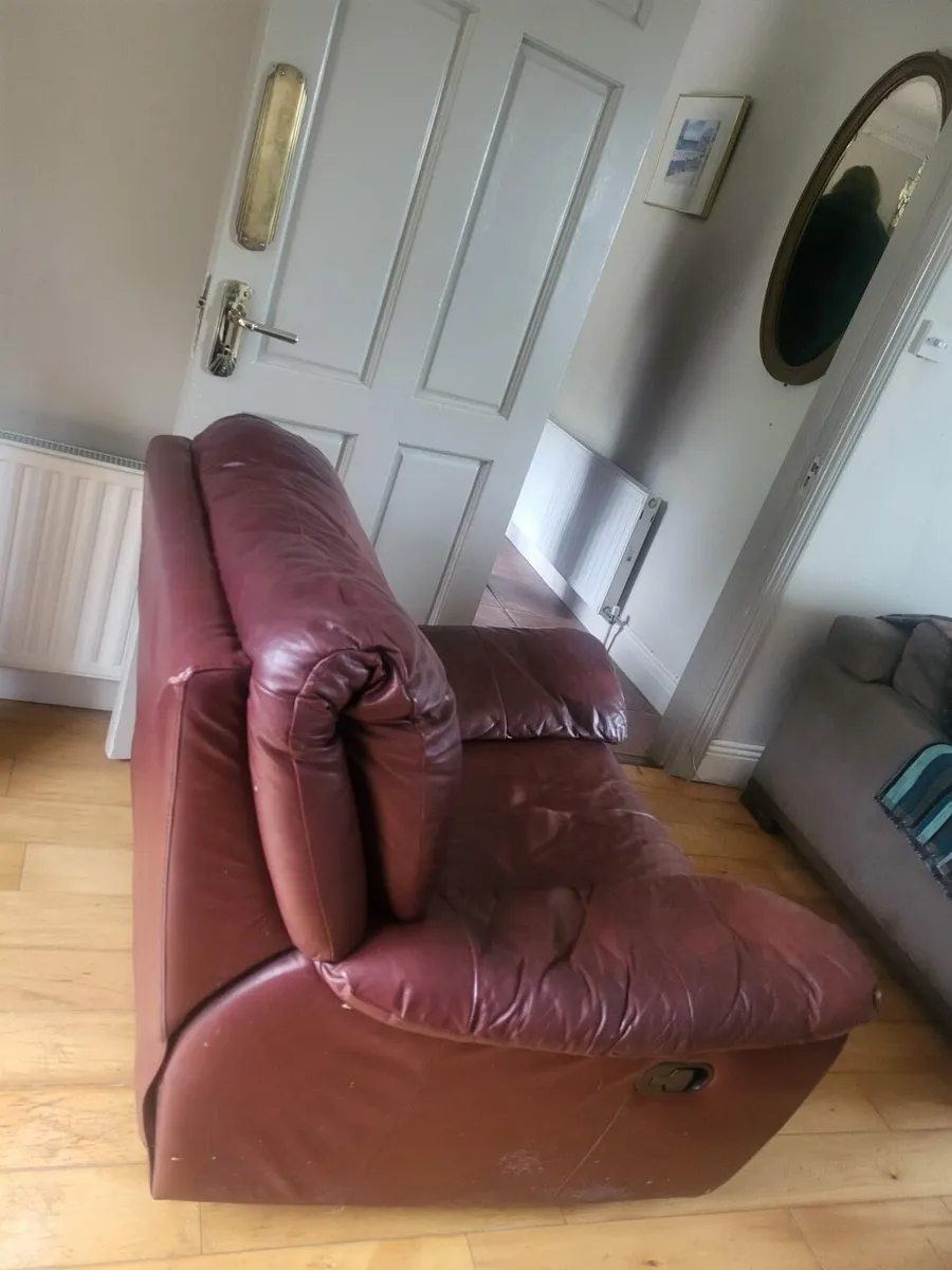 Brown Leather Armchair - Image 2