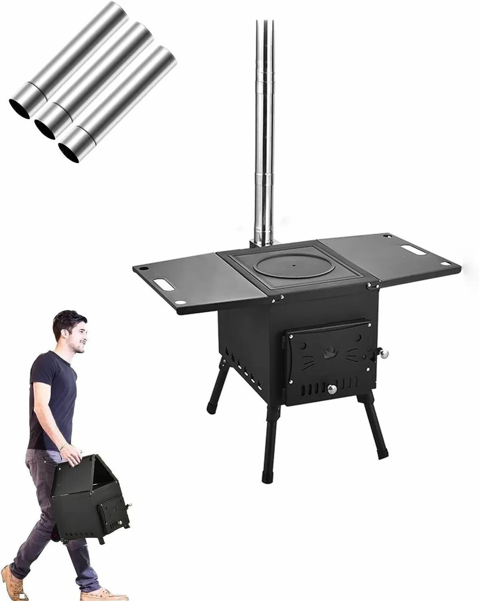 Cast Iron Portable Wood Stove Outdoor Camping - Image 1