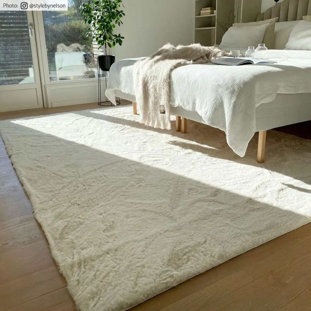 Cloud Soft Off White Rug Thick Pile Shaggy Carpet - Image 1