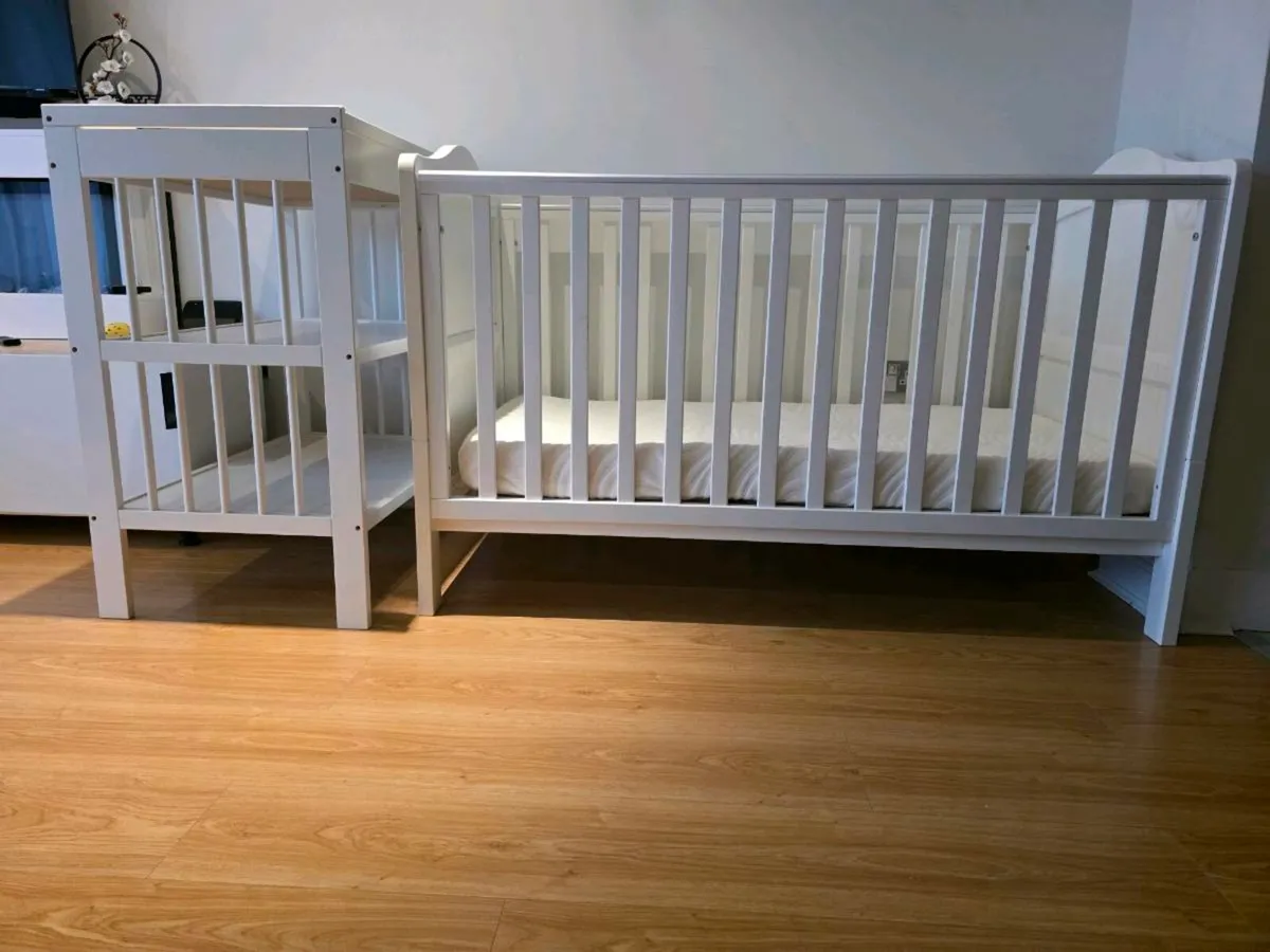 Cot bed  mattress and Changing table - Image 4