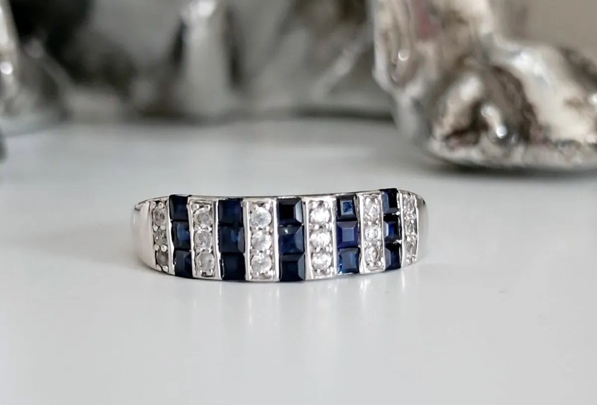 White Gold Sapphire Ring - Image 2