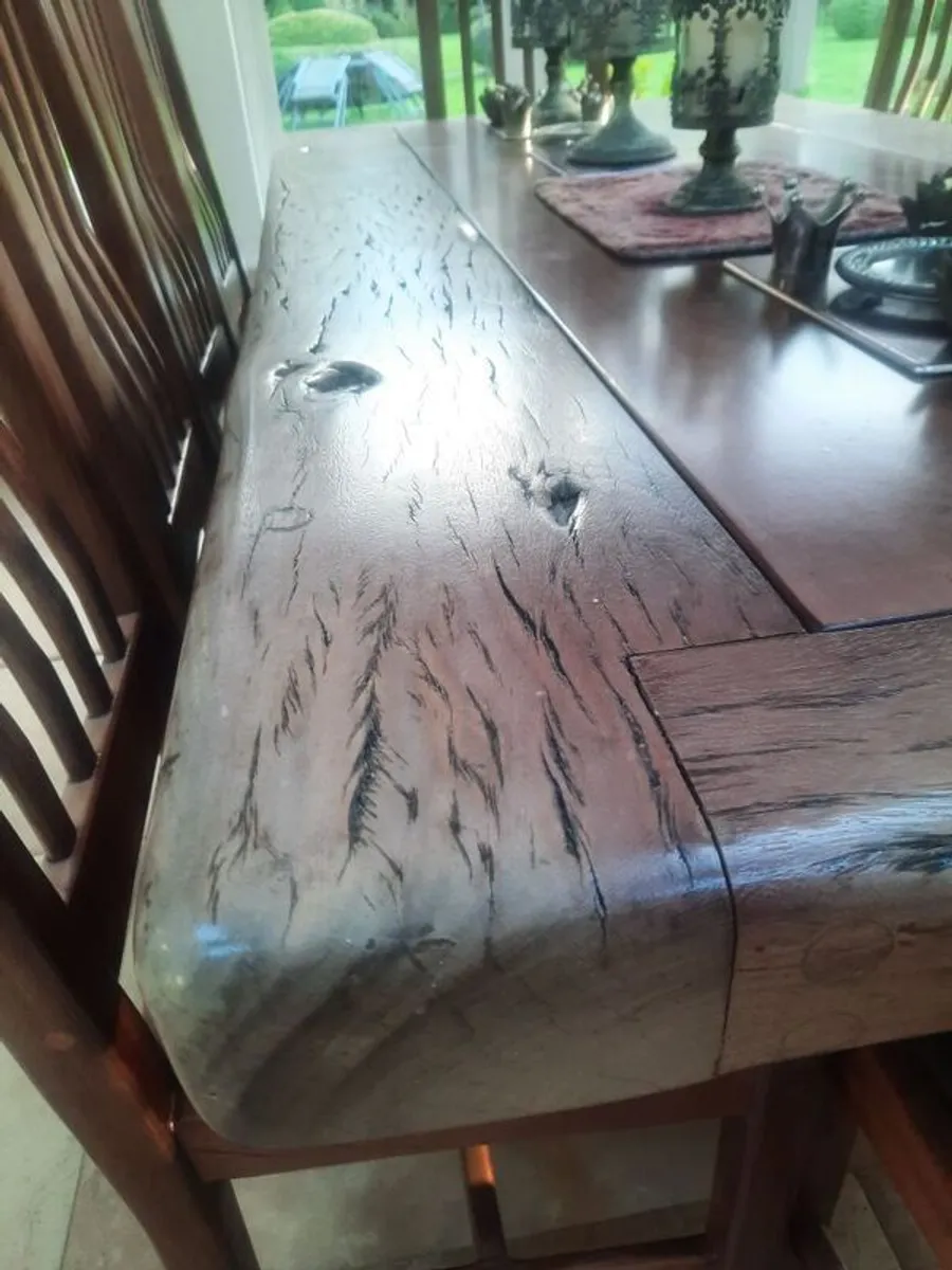 Kitchen table and 10 chairs - Image 2