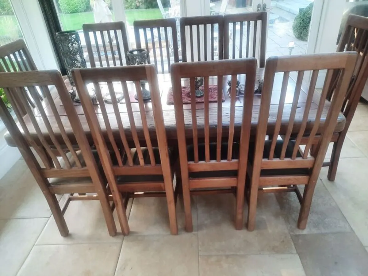 Kitchen table and 10 chairs - Image 3