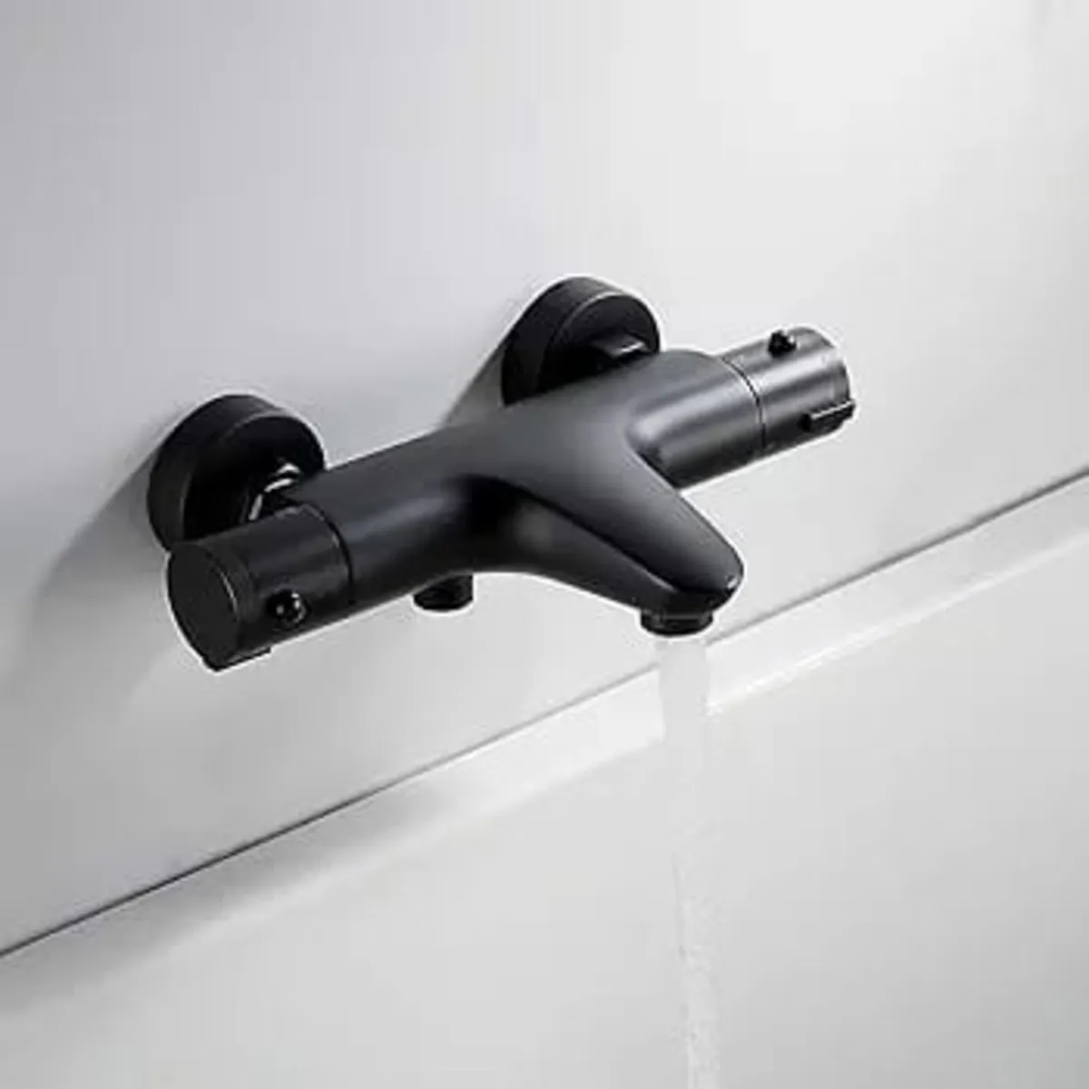 Thermostatic Bath Tap, Black, Shower Fitting, Ther - Image 1